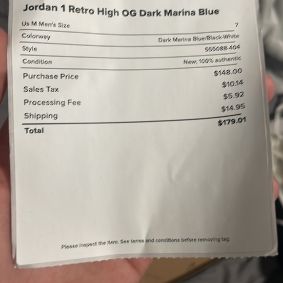 Mens Jorden 1 size 7 OG dark marina blue - Picture 8 of 8